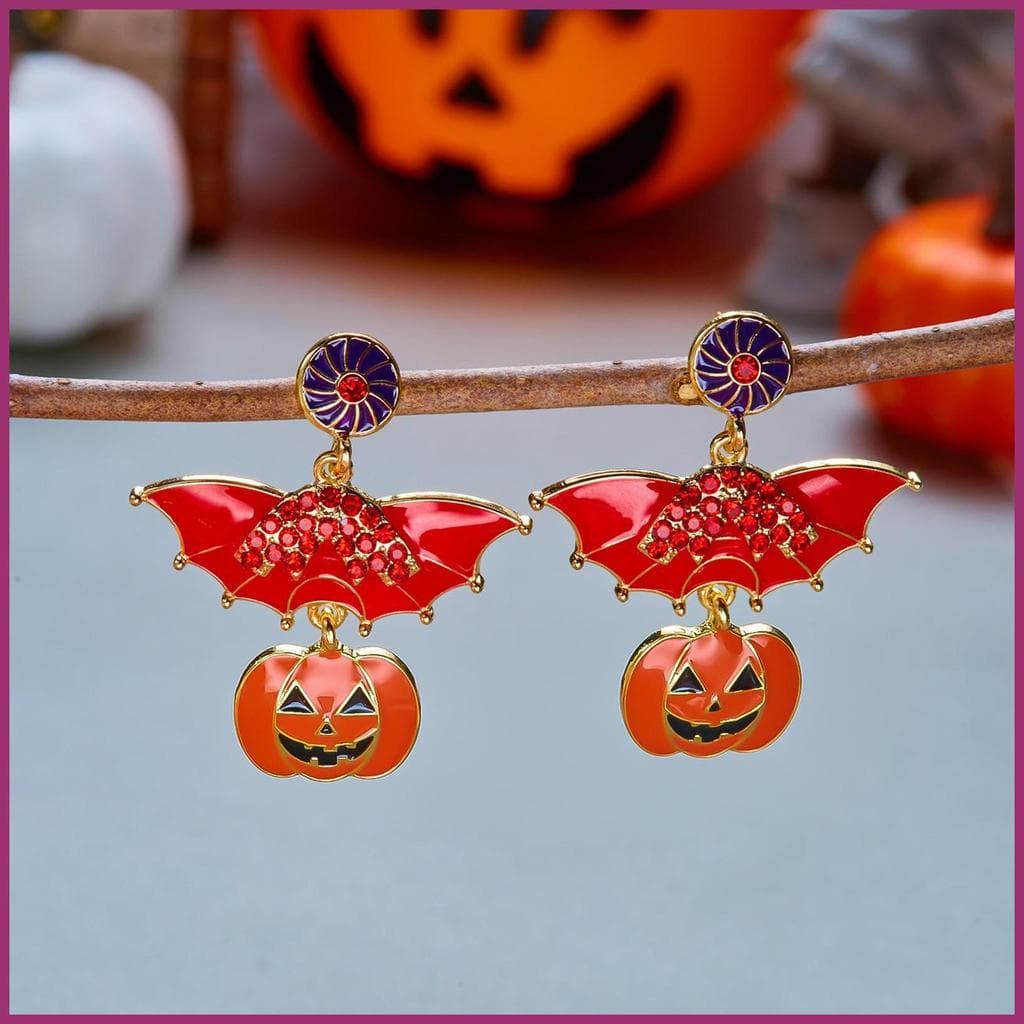 Brincos De Caveira Fofos Fantasma Metal Strass Joias Festival Festa Para Mulheres Meninas Feriado haruamy