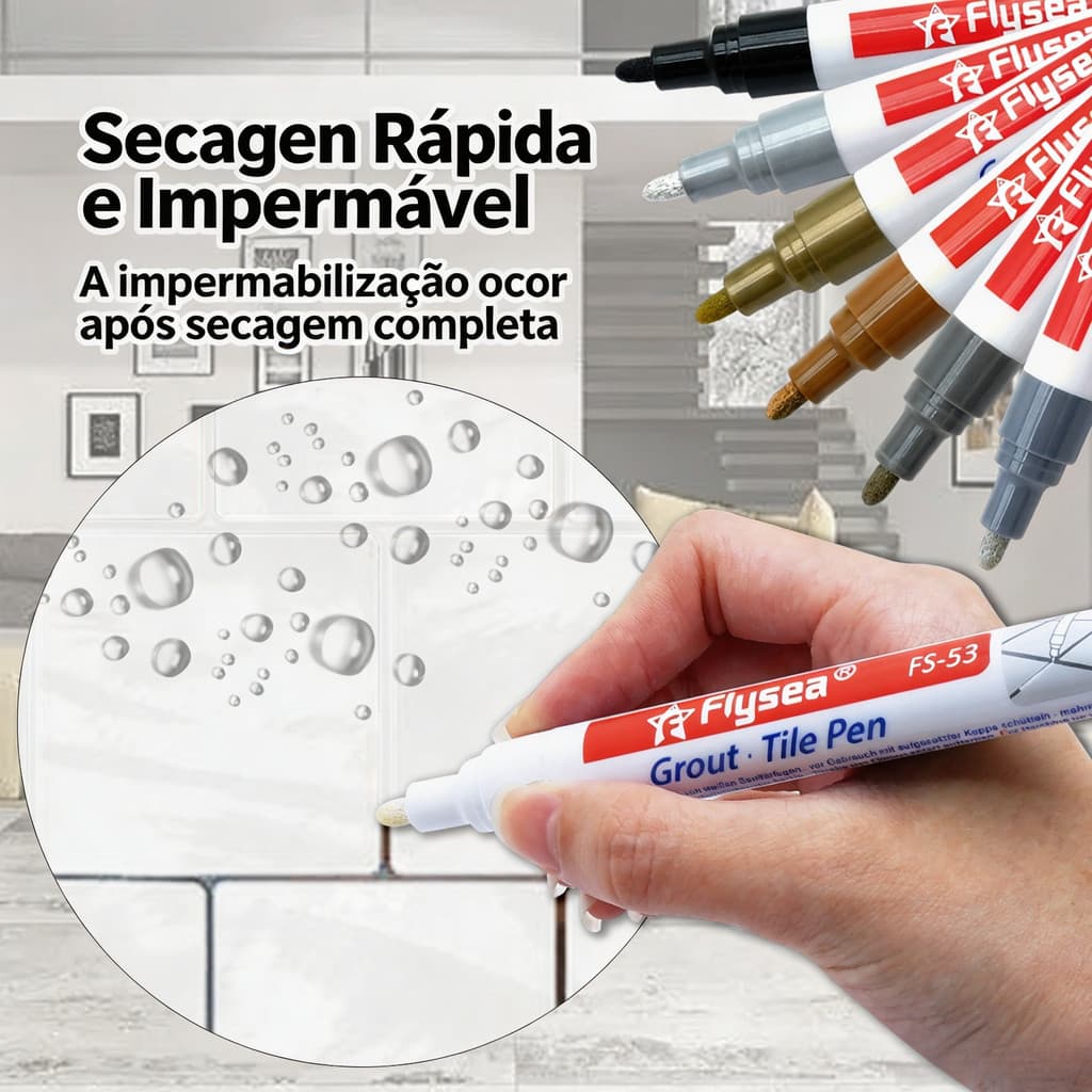 Caneta De Pintura De Argamassa Antimofo À Prova D'água Permanente Para Azulejos E Porcelana