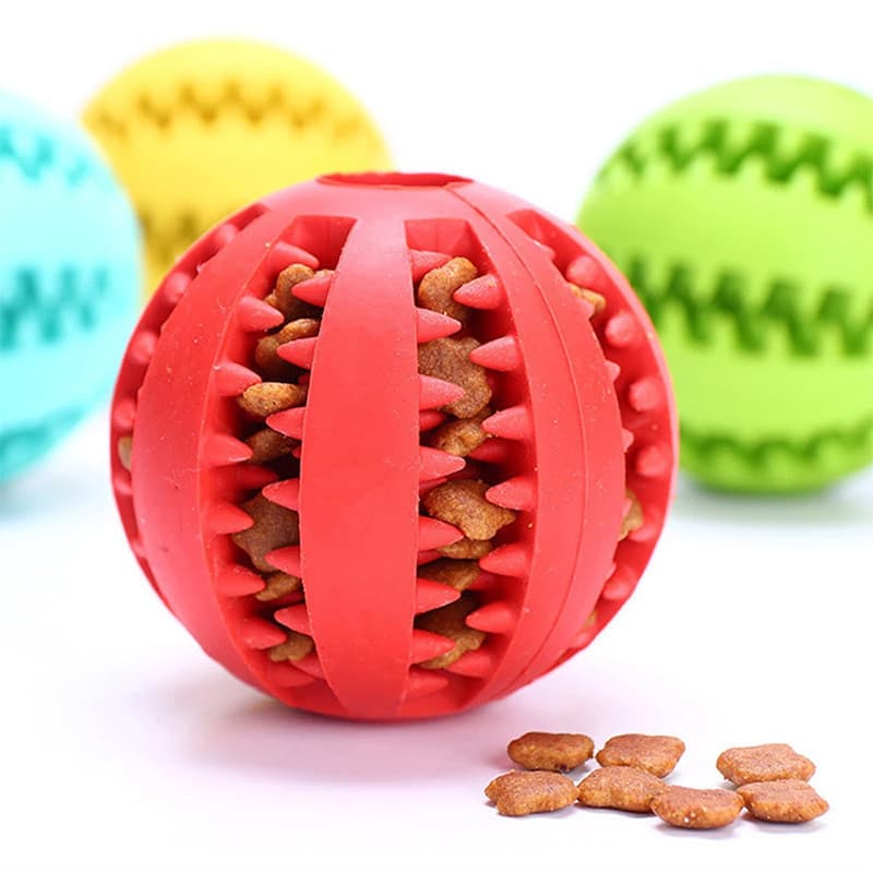 Brinquedos para cães de estimação auto-feliz alívio do tédio dentes molares vazando bola de comida resistente à mordida