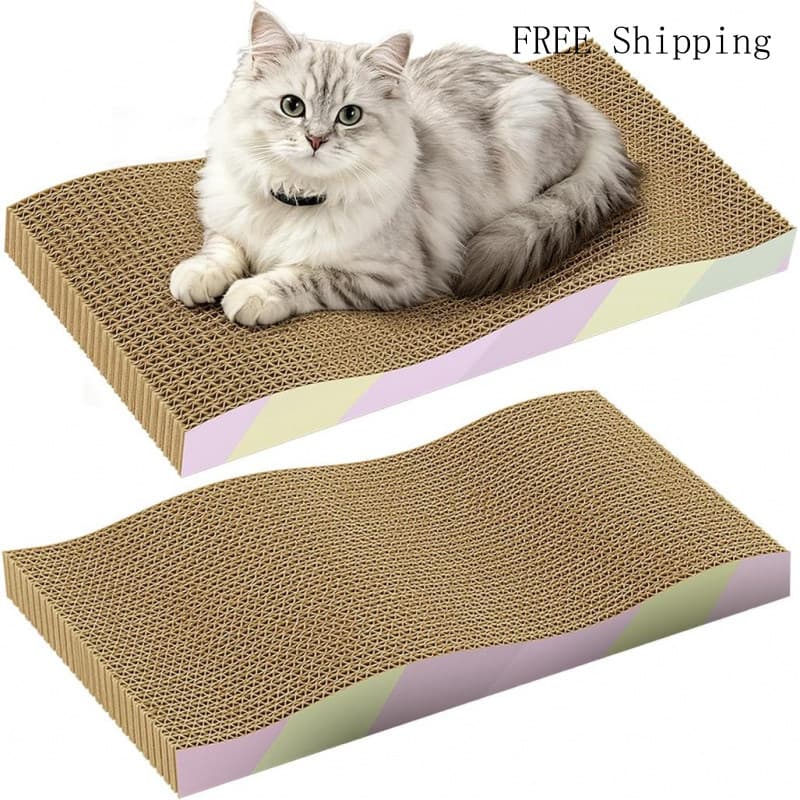 Placa Arranhadora para Gatos, Pacote com 2, Almofada Arranhadora Reversível para Gatos, Grande |   Sem odor, uso em ambo