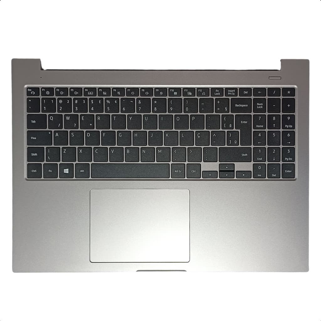 Teclado Base Carcaça Notebook NP550XCJ Original Samsung Cinza