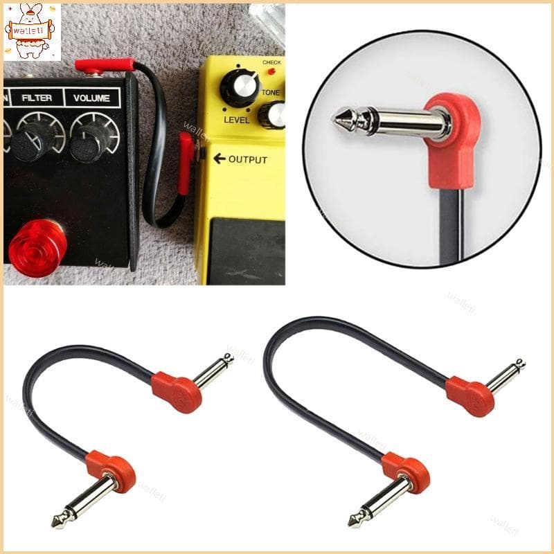 1 4 Polegada Cabos Pedal Guitarra Ângulo Reto Plug 15cm 20cm Remendo Portátil Instrumento Efeitos