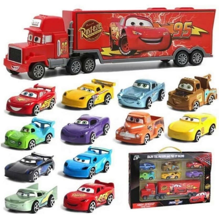HKVR 7 peças/conjunto Disney Pixar Car 3 Carro de Metal Faísca McQueen Jackson Storm Mack