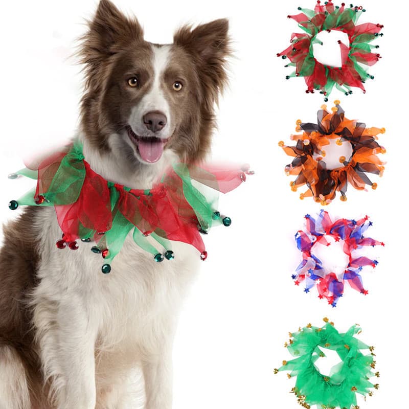 Criativo animal de estimação cor colar cão natal vestir-se Halloween Meow cor correspondência colar acessórios para anim