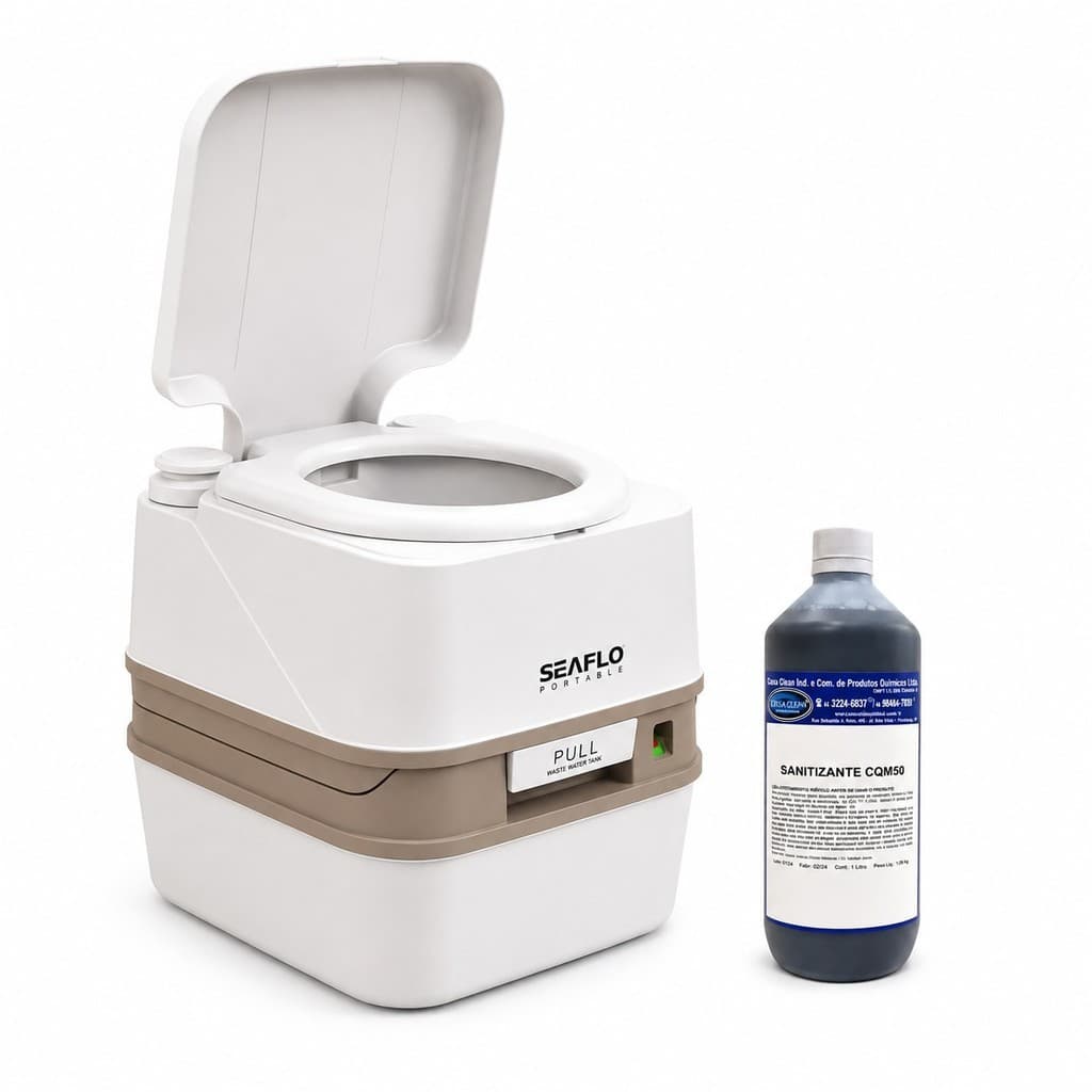 Banheiro Portátil Químico SEAFLO 18L + Sanitizante