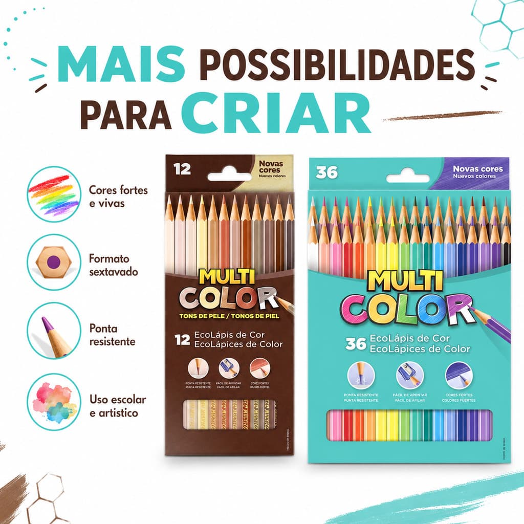Lapis De Cor 48 Cores 36 Multicolor Faber Castell Cores Vivas Com 12 Tons De Pele