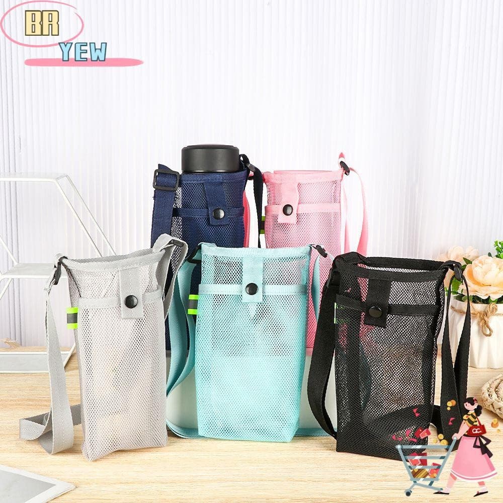 Capa para garrafa de água esportiva YEE, acessório de camping com suporte para celular, bolsa transparente RBGF