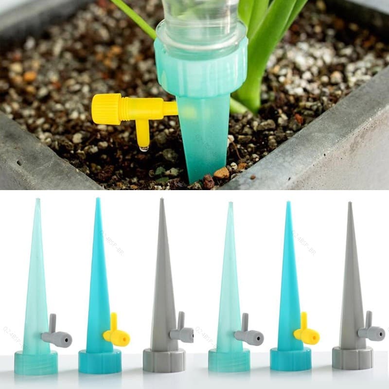 6 Pçs Sistema De Rega Por Gotejamento Automático Irrigação Garrafa Jardim Doméstico Jardinagem kit Gotejador Água Planta