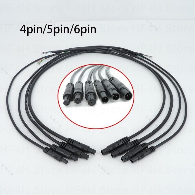 DIY 4Pin 5Pin 6Pin Jack Carro DVR Câmera Cabo De Extensão Monitor Veículo Vista Traseira/Back Up Fio Macho Fêmea Plug BR