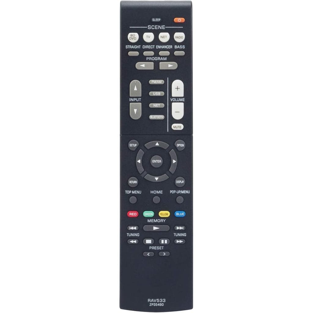 Controle Remoto de Substituição RAV533 ZP35490 Compatível com Receptor AV Yamaha RX-V479 RX-V579 RX-V481 RX-V481D RX-V48