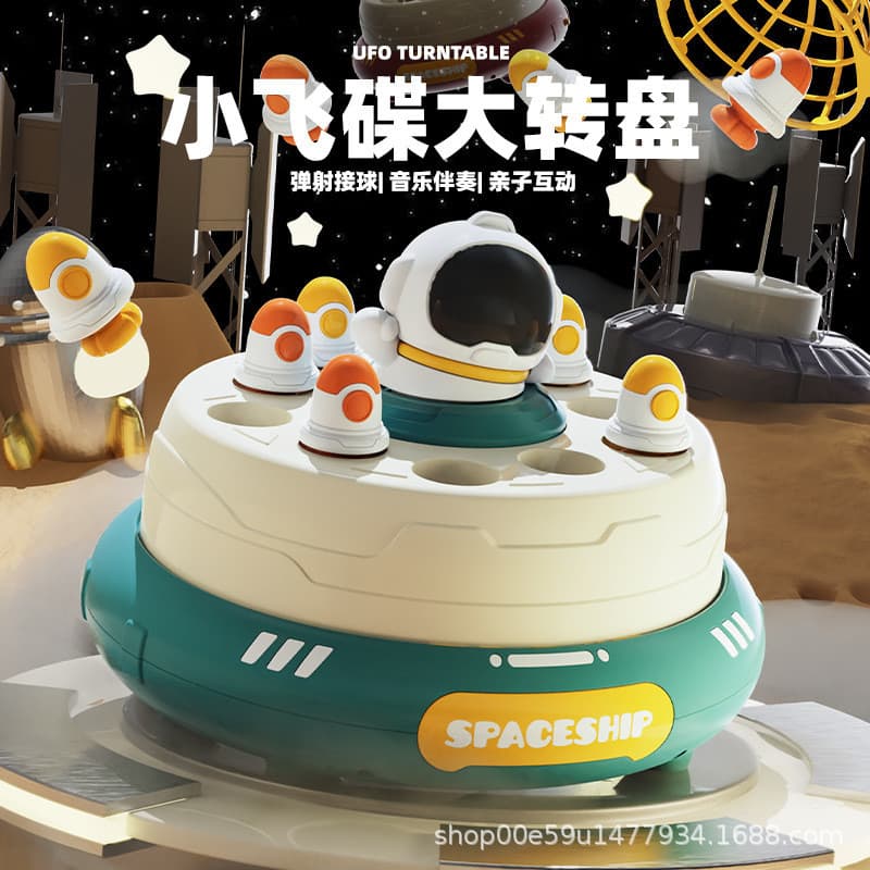 Lançador de Foguetes Educacional com Disco Giratório, Jogo de Mesa para Treinamento de Concentração Infantil, Brinquedo