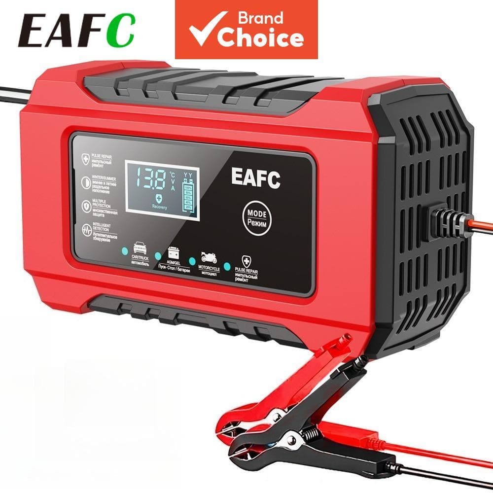 Carregador de Bateria Inteligente de 12V 6A, Carregador de Manutenção de Bateria 12V Automático para Carro, Caminhão,