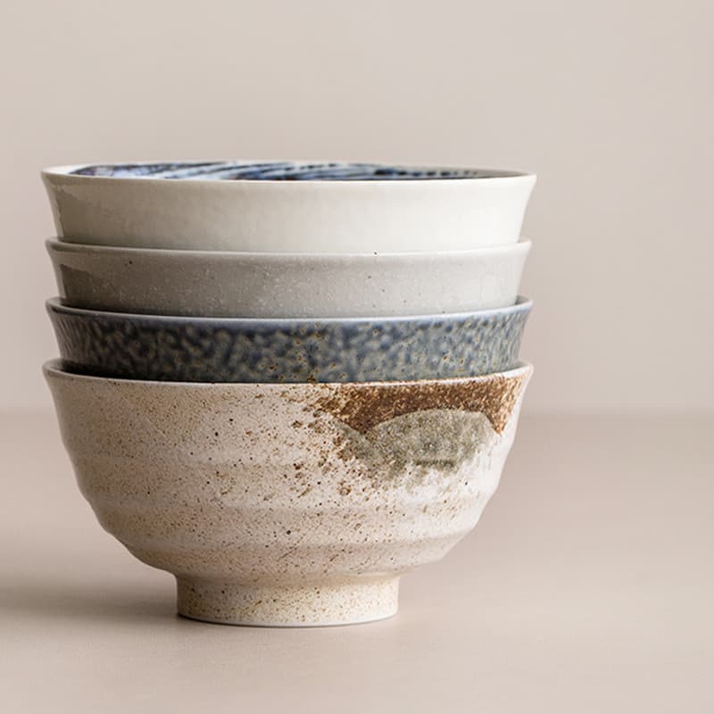 Tigela de arroz importada de cerâmica Mino, tigela de ramen de grande capacidade feita à mão em estilo japonês, tigela d