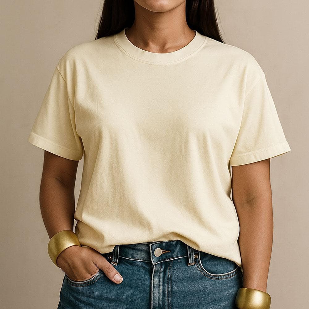 Camiseta Feminina 100% Algodão 30.1 Básica Lisa Premium Estilo Casual Dia a Dia Trabalho Academia