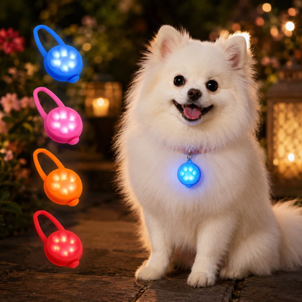 Pet luz luminosa LED pingente luminoso luz do cão noite andando cão Anti-perdido noite andando pingente luz