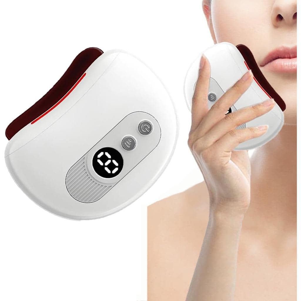 Massageador Facial Elétrico GuaSha, Massageador Facial GuaSha, 9 Níveis de Intensidade, Calor e Vibração, Massagem Facia