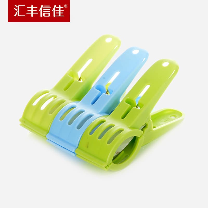 Huifeng Xinjia Doméstico Médio Simplificado Plástico Prendedor de roupa Meias Clipe 3 unidades/pacote