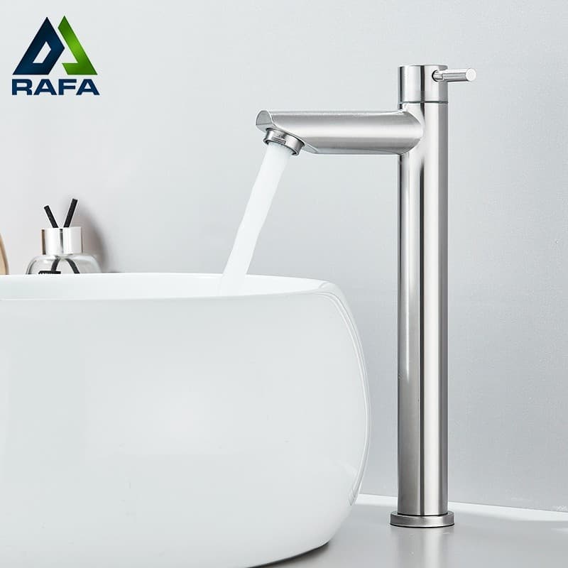 Torneira de Aço Inoxidavel Para Saída Alta Lavatorio de Banheiro Bacia Preto/Prata/Ouro , Água Fria