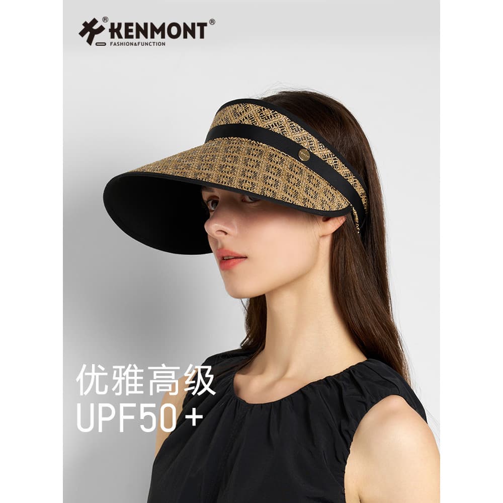 Kenmont Carmont vazio topo chapéu de sol feminino primavera verão novo estilo dobrável Topless grande borda chapéu de so