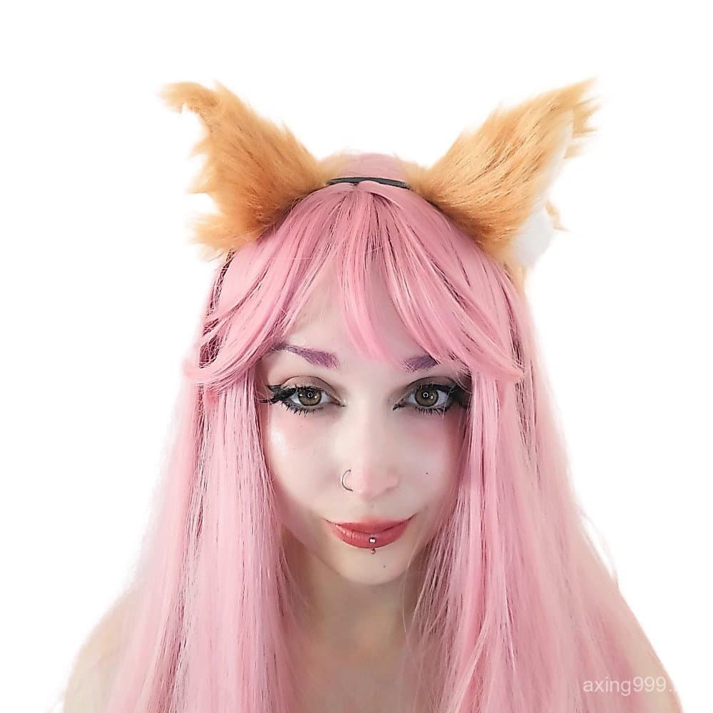 Tiara Arco Diadema Fantasia Cosplay Halloween Carnaval Adulto Infantil Pelúcia Orelha Gato Gatinho Raposa Ajustável