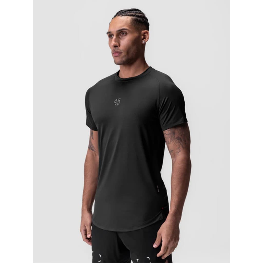 ASRV verão respirável correndo roupas de fitness americanas de manga curta roupas de treinamento de fitness masculino de