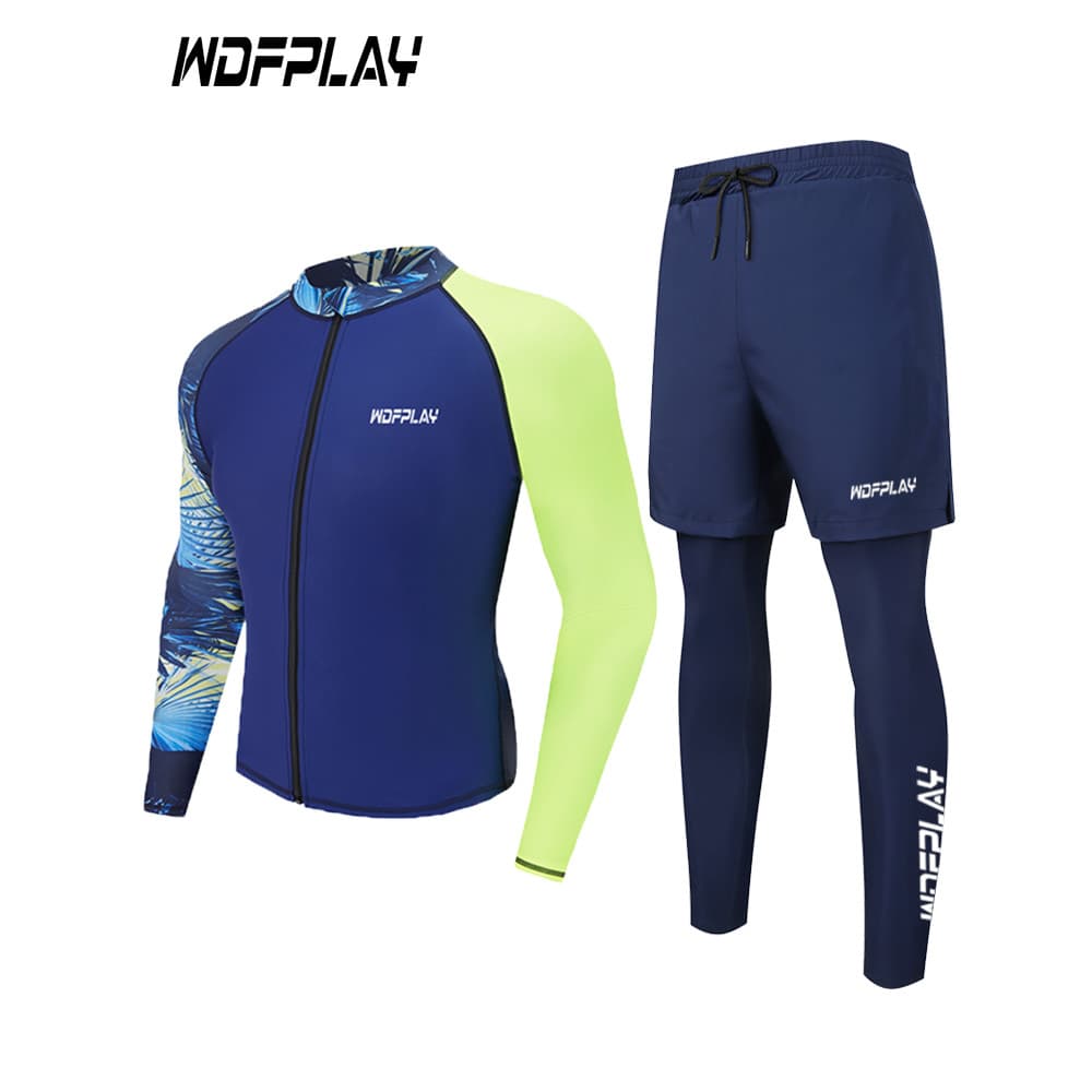 WDFPLAY terno de mergulho masculino de manga comprida de secagem rápida respirável Fitness esportes ao ar livre surf ter