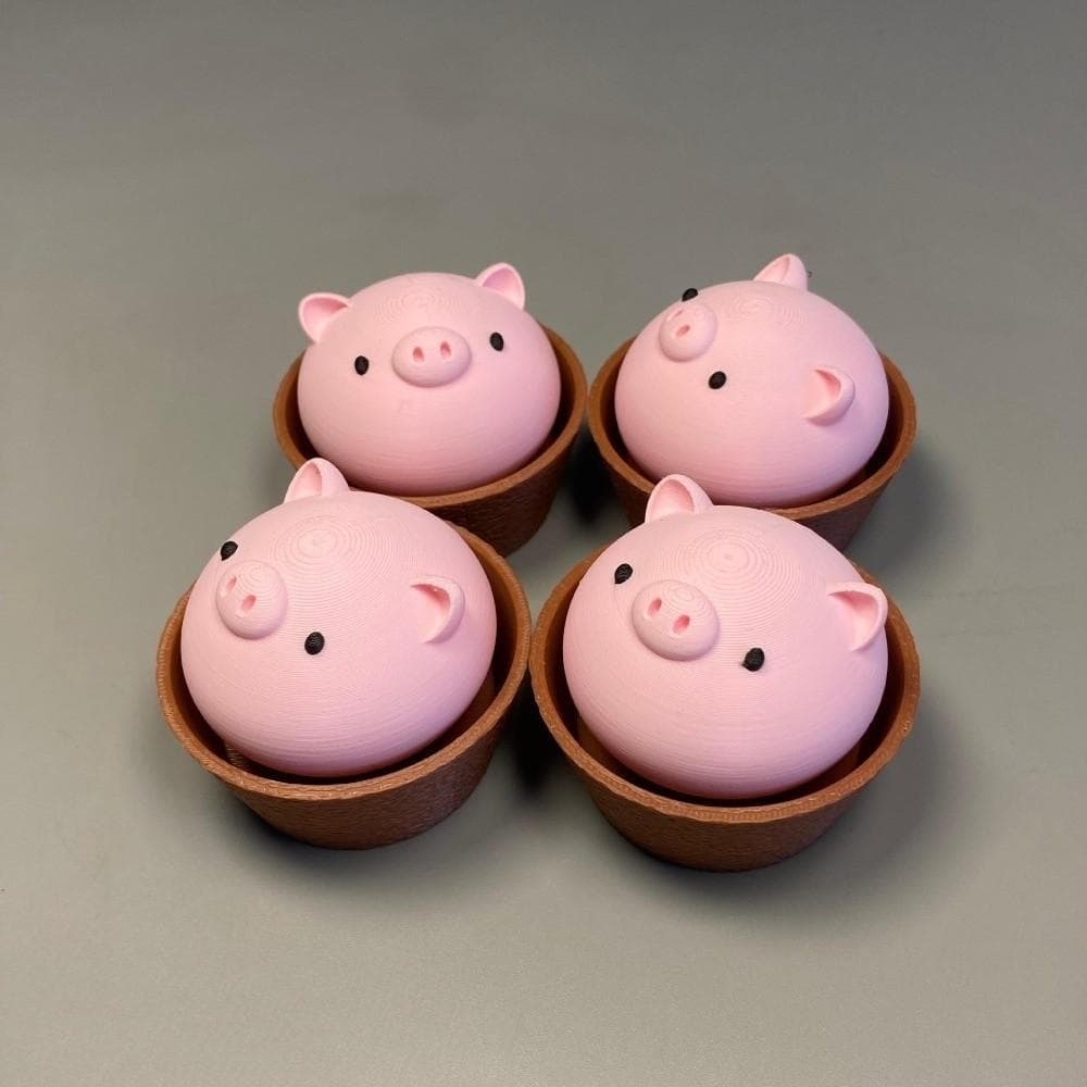 AHMVEX Clicker De Animal Fofo , Chaveiro Botão De Porco Impresso Em 3D , Brinquedo Engraçado De Alívio De Estresse Relax