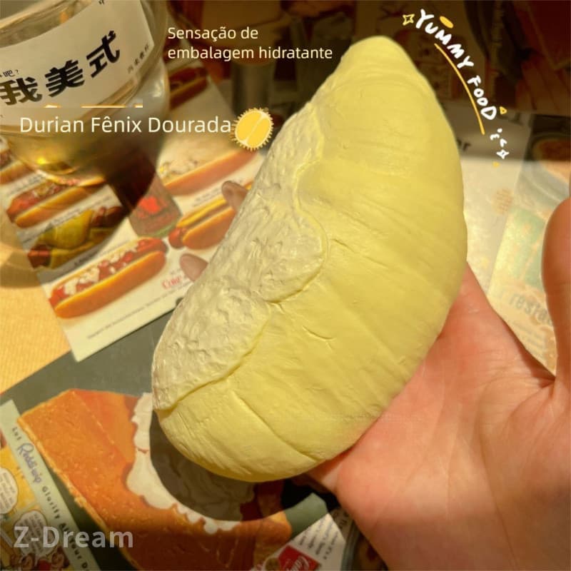 Brinquedo Anti-Stress Squishy Durian Golden Phoenix, Simulação Real, Toque Molhado, Super Macio, Recuperação Lenta