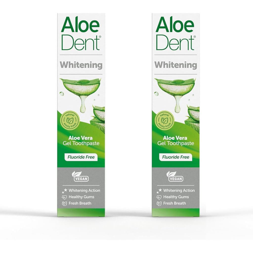 Aloe Dent - Pasta de Dente em Gel de Aloe Vera para Clareamento - Sem Fluoreto - Ação Clareadora, Promove Gengivas Saudá