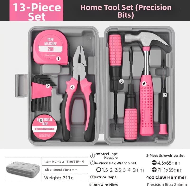 9 em 1 Kit Ferramentas Reparo Doméstico e Profissional - Multiuso com Estojo Organizadora para Casa