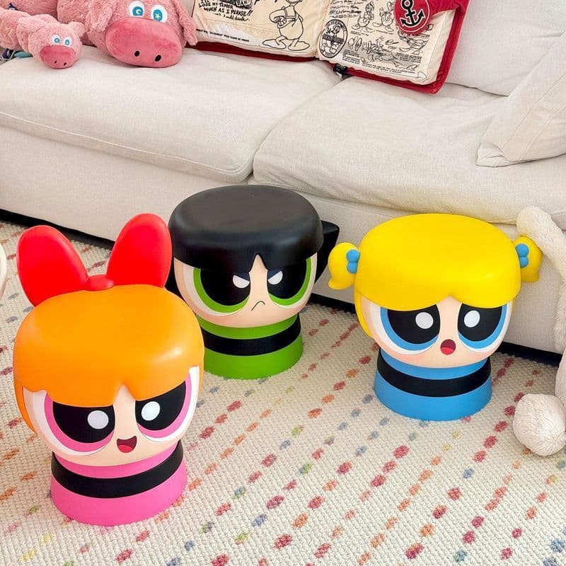 Genuíno VGT TOYS Powerpuff Girls Low Stool Enfeites de banco de entrada para casa Figura BRINQUEDOS da moda