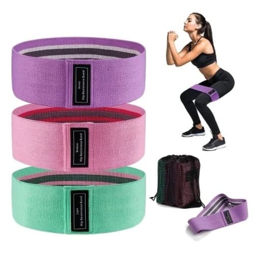 Kit 3 Faixas Elasticas De Exercicio Hip Resistance Bands