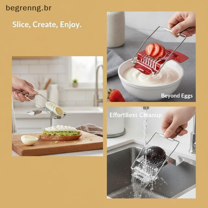begrenng Cortador De Ovos De Aço Inoxidável Seguro Para Alimentos , Fatiador Multifuncional Carne , Frutas , Vegetais ,