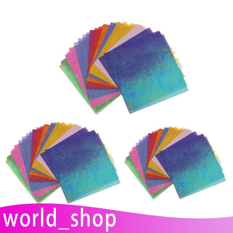 [World_shop] 50 PCS Papel Pérola Colorido Feito À Mão DIY Dobrável Artesanal 10x10x0.1cm