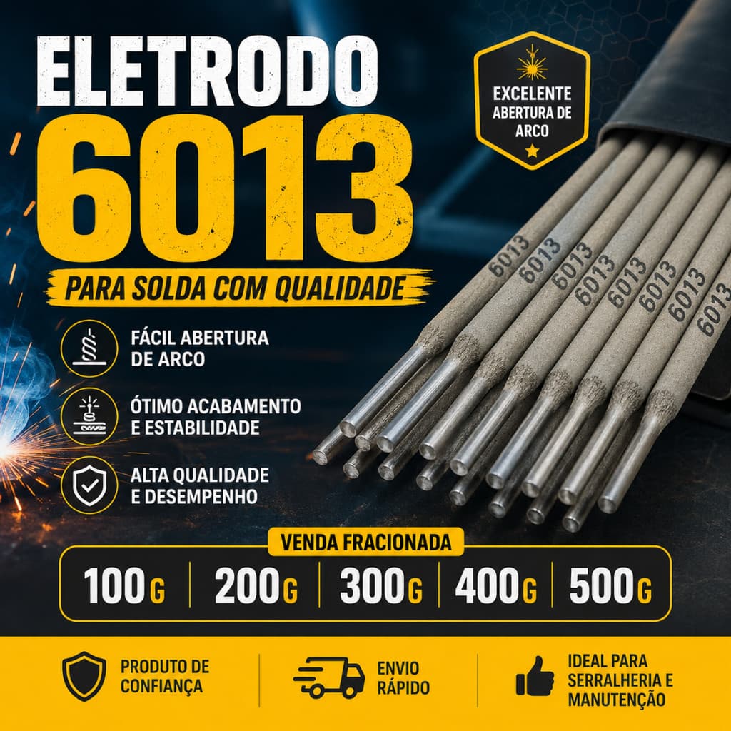 Eletrodo Serralheiro 100g ate 500g 6013 2,50mm Profissional Solda Elétrica