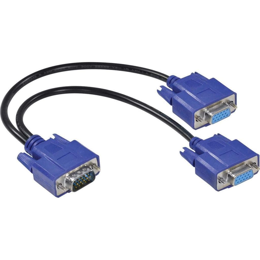 CABO ADAPTADOR Y 1 VGA MACHO X 2 VGA FÊMEA LIGAR 2 MONITORES