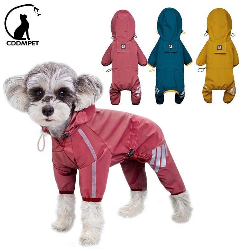 Capa de Chuva Refletiva e Impermeável para Cães Pequenos e Médios, Roupa para Cães, Macacão