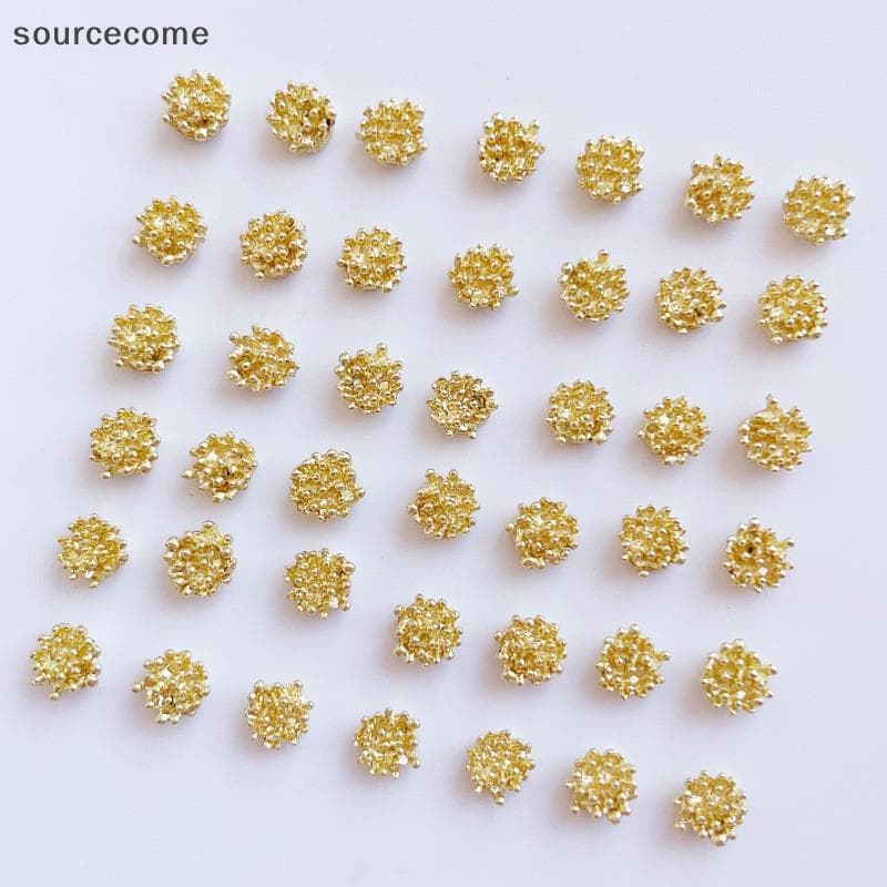 [sourcecome] Bulk 10pcs 7mm Flor Dourada Estame Liga Flatback Embelezar DIY Brinco Peças Descobertas Jóias Acessório Bou