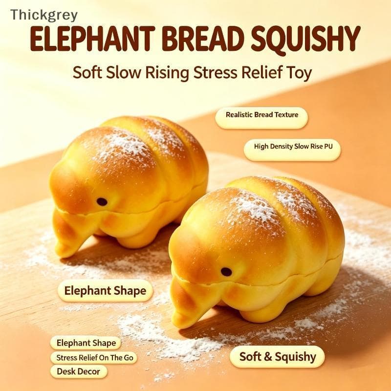 thickgrey Lento Rebote Pão Urso Brinquedo Macio Plutônio Espremível Alívio Do Estresse Sensorial Para Crianças Adultos E