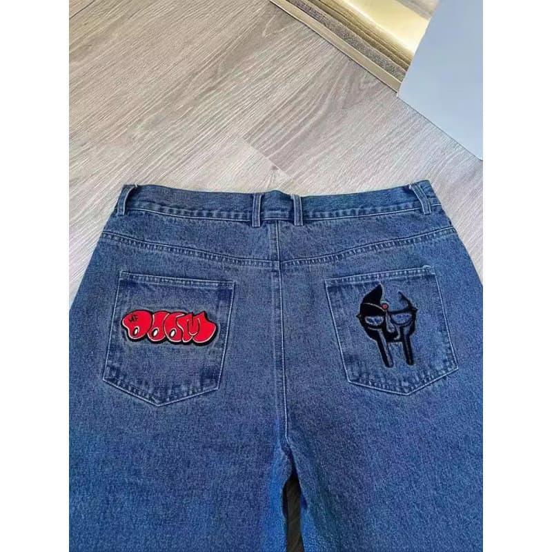 Shorts de rua Y2K Hip-Hop gótico padrão dos desenhos animados Denim shorts verão novo estilo cintura alta shorts de basq