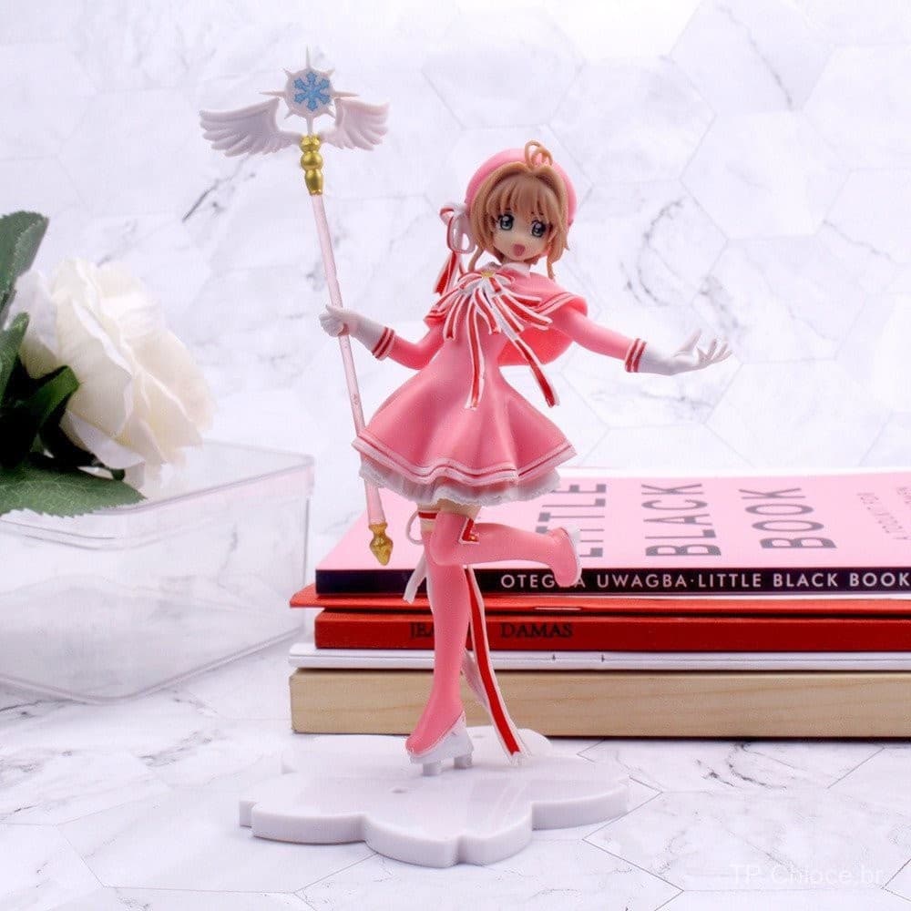15,5cm Lovely Pink Card Captor Sakura Kinomoto Figuras De Ação Anime Cardcaptor Modelo PVC Figura Modelos Brinquedos Par