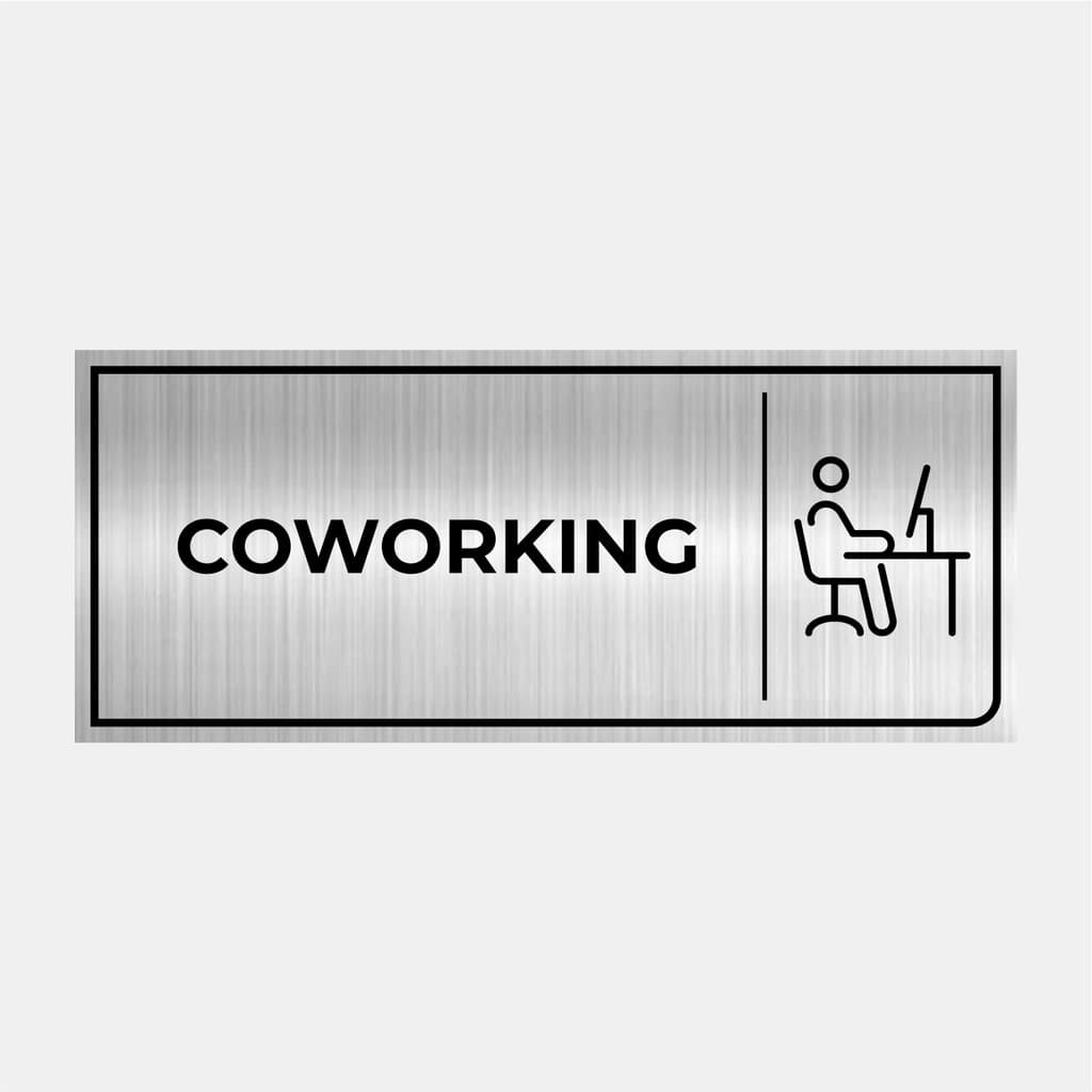 Placa Identificação Porta Coworking 24x10cm