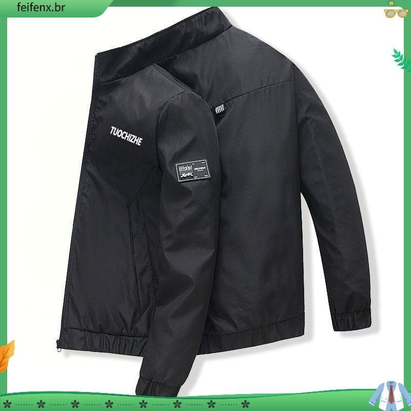 Primavera outono jaqueta masculina fino-ajuste jaqueta nova Casual topo versão coreana na moda masculina gola jaqueta ro