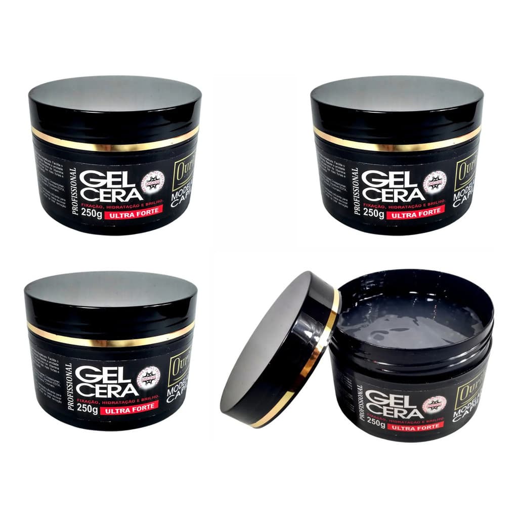 4 Gel Cera Capilar Ultra Forte Ouribel 250g