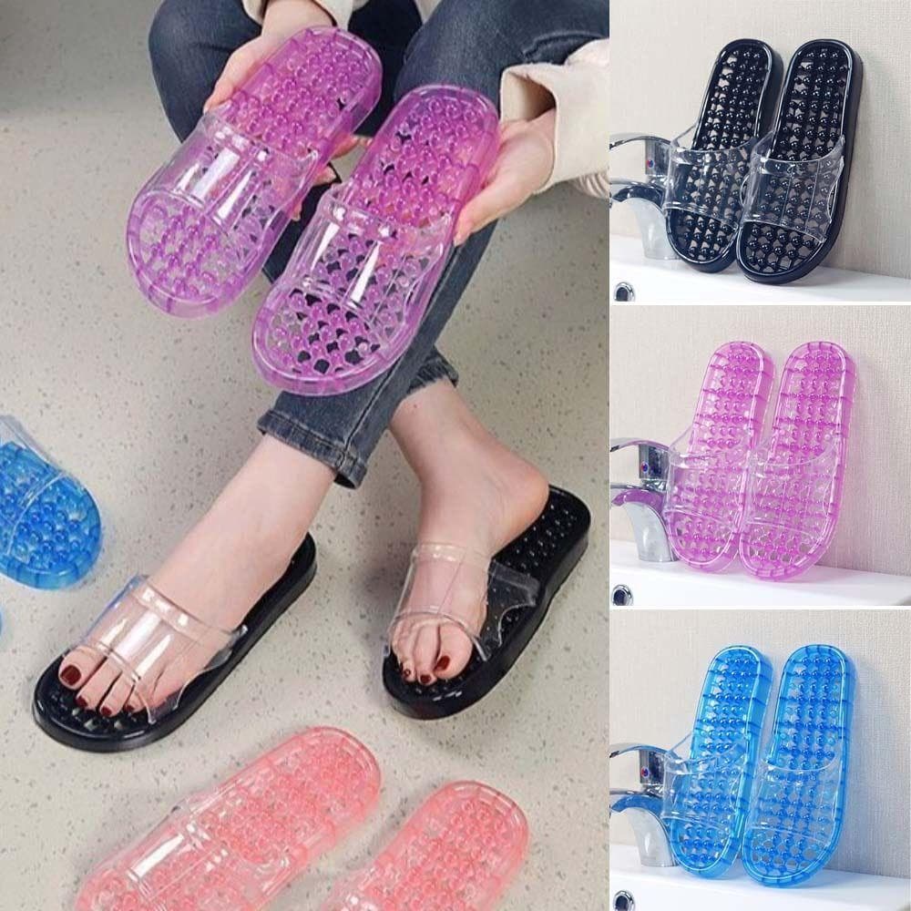 Chinelos De Massagem Grossos , Plataforma Antiderrapantes Transparentes , Sandálias Internas De Praia Abertas