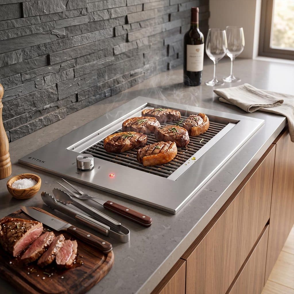 Churrasqueira Grill Elétrica de Embutir Diamond Fine 50x40cm 2400W 127V Titan