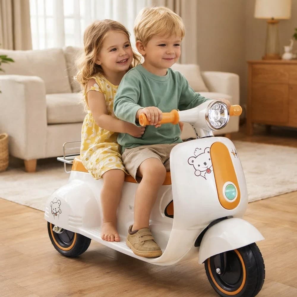 Moto Elétrica 2 Rodas Luz Som Acelerador Pé Frente Ré Estável Bateria