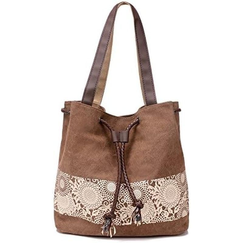 Bolsa De Ombro Feminina De Lona Com Estampa De