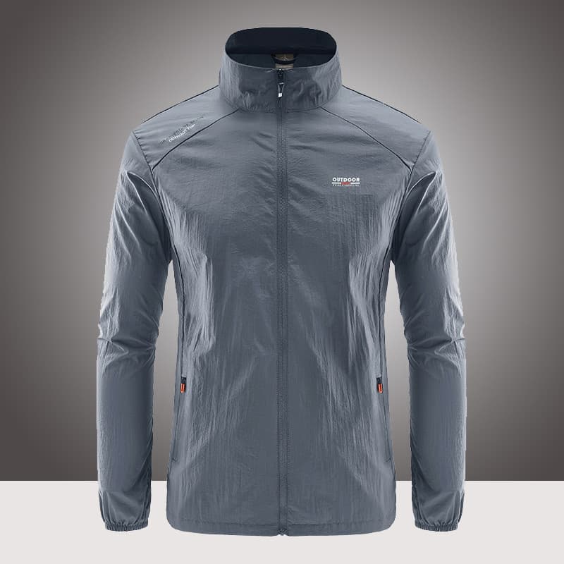 Protetor solar roupas masculinas ultrafinas esportes ao ar livre respirável confortável gola alta roupas de pele sem cap