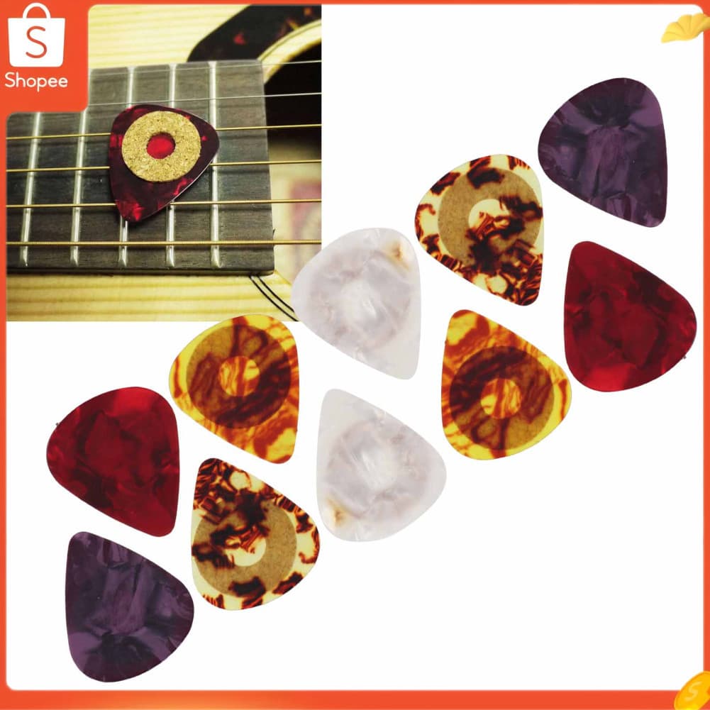 Conjunto de palhetas de guitarra Palhetas acústicas 10 unidades de celulóide Premium Material antiderrapante para som